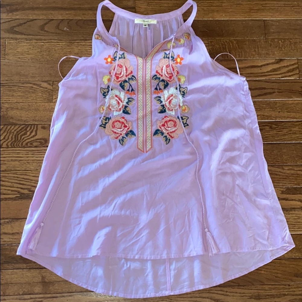 Lavender Embroidered Tank